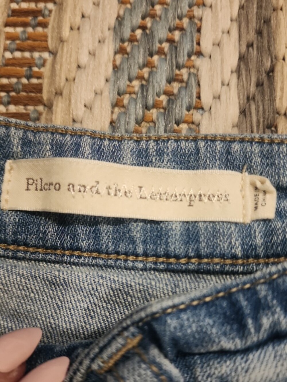Anthropologie Light Blue Distressed Denim Shorts - Picture 2 of 10